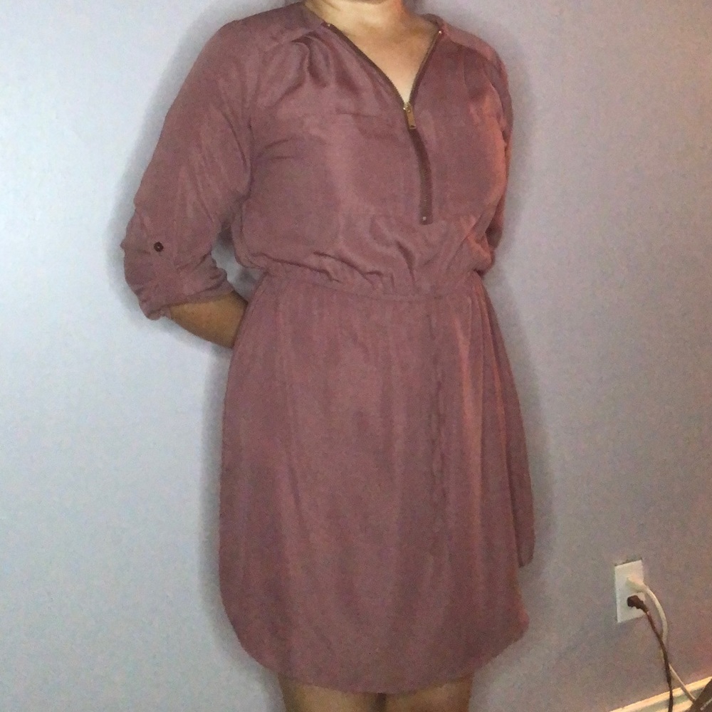 Pastel pink 1/4 zip up dress